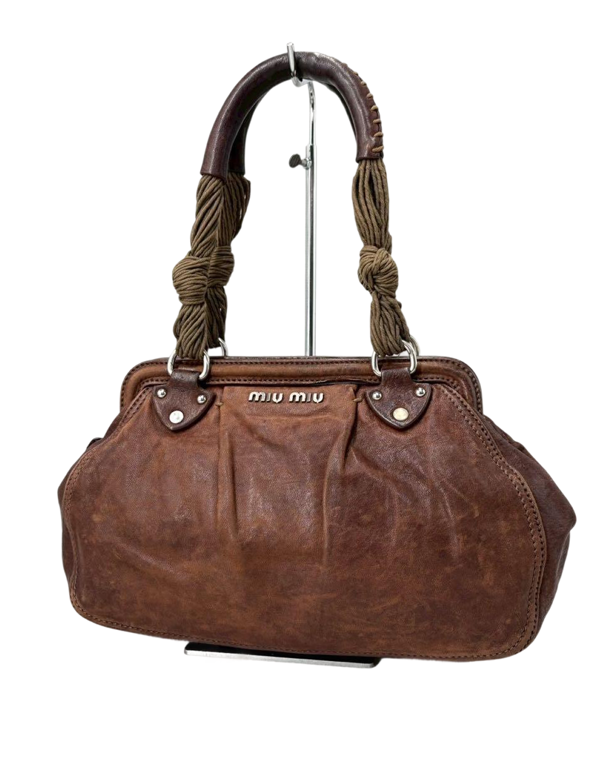 Miu Miu Brown Vintage Leather Shoulder Bag