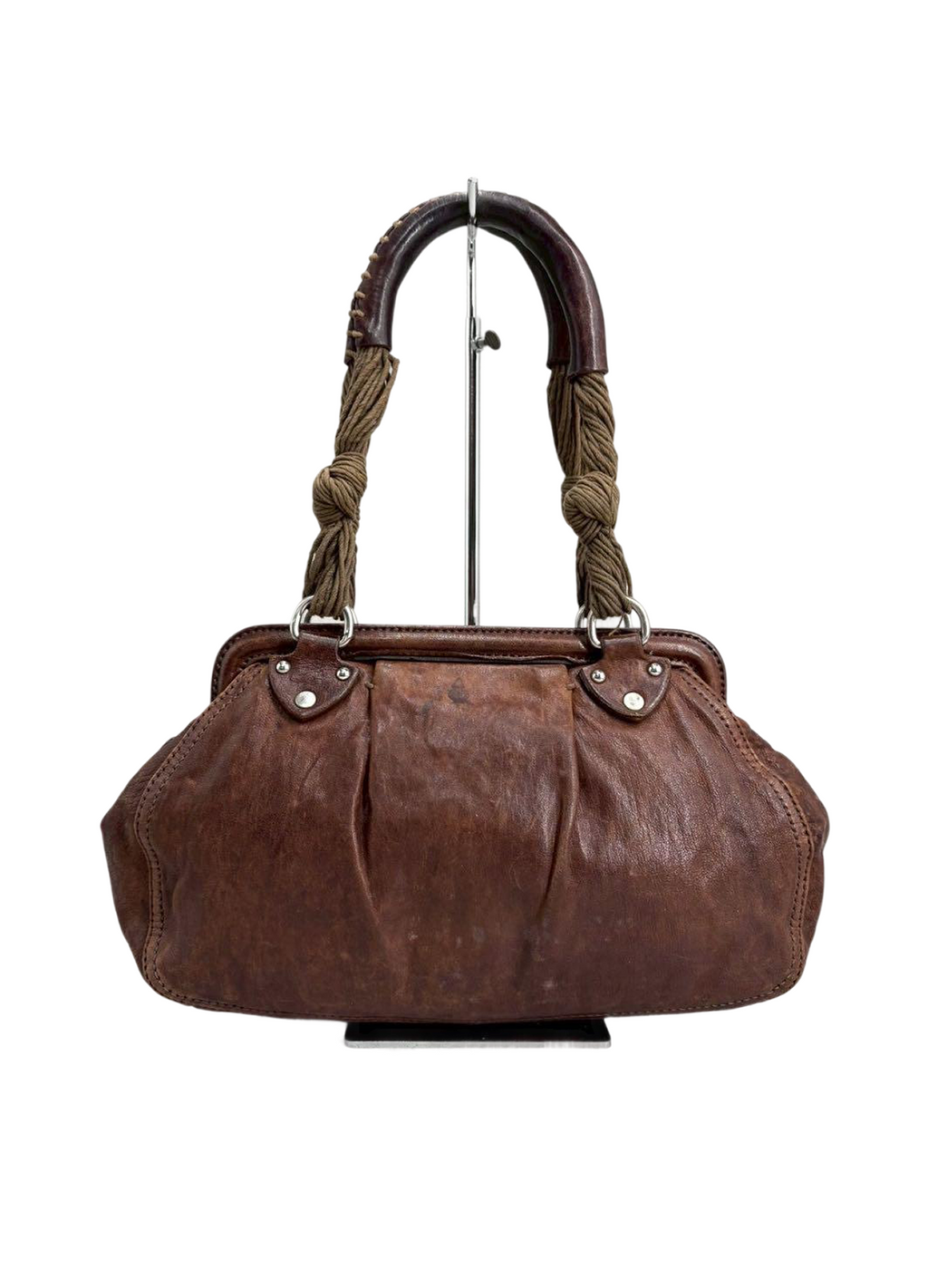 Miu Miu Brown Vintage Leather Shoulder Bag
