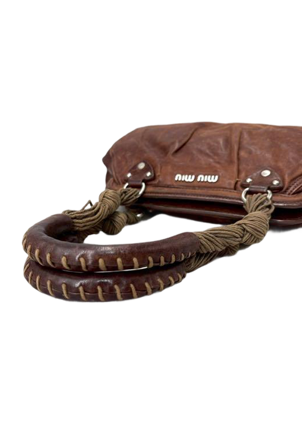 Miu Miu Brown Vintage Leather Shoulder Bag